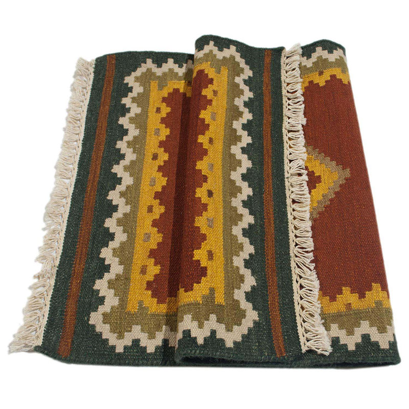 Pichard Rectangle 70 cm x 140 cm Flatweave Kilim Area Rug