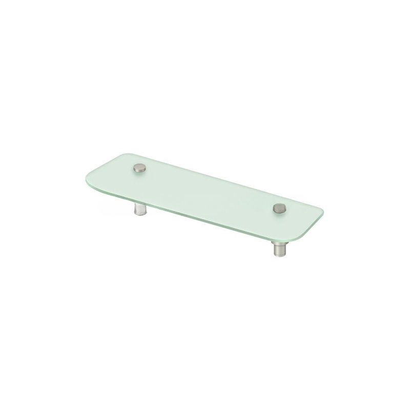 15-3/4" Length Sobe Series Frosted Glass Shampoo Shelf Satin Nickel