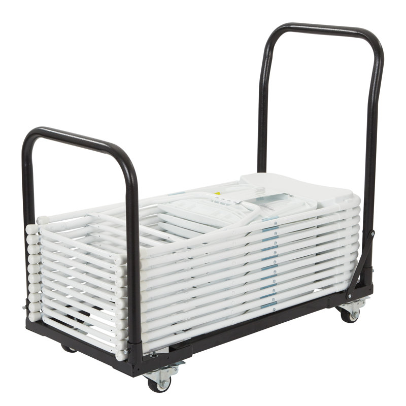 Chaise pliante en métal et en plastique, Blanc