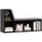 5-Cubby Bookcase with Cushioned Reading Nook, Black