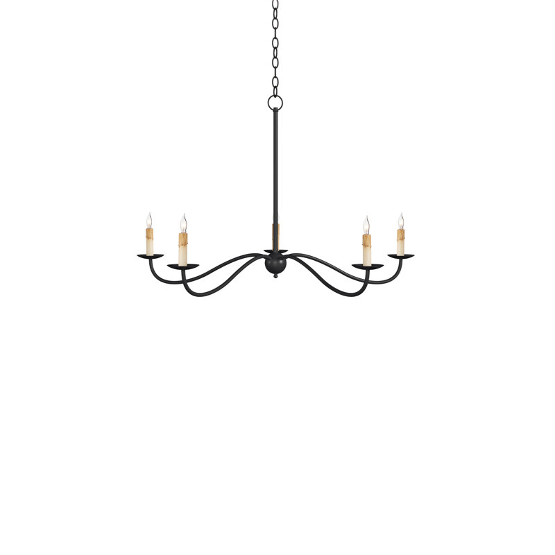Saxon 5 - Light Wrought Iron Chandelier