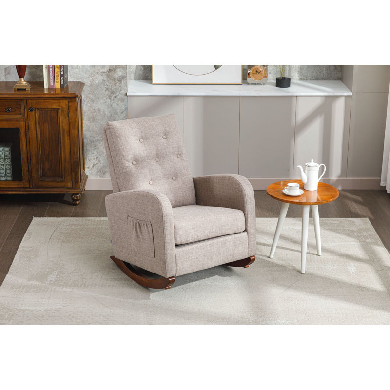 Fauteuil large capitonné 26,03 po Bryianna, Polyester brun clair
