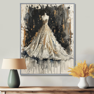 Gold Black Glamorous Fashion Gown Illustration II - Fashion Wall Decor