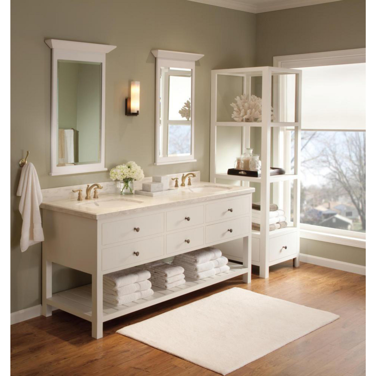 Linden™ Double Towel Hook, Brilliance Champagne Bronze
