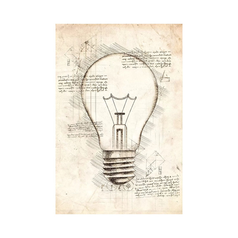 «Light Bulb» par Cornélin, impression sur toile tendue, H 12 po x l 8 po x P 0,75 po