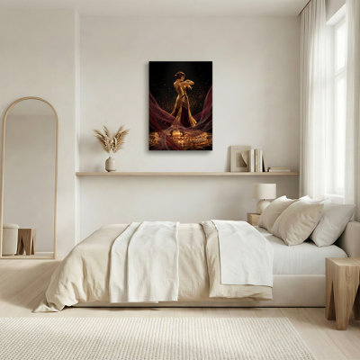 «Woman in Gold and Maroon Flapper Dress», art mural