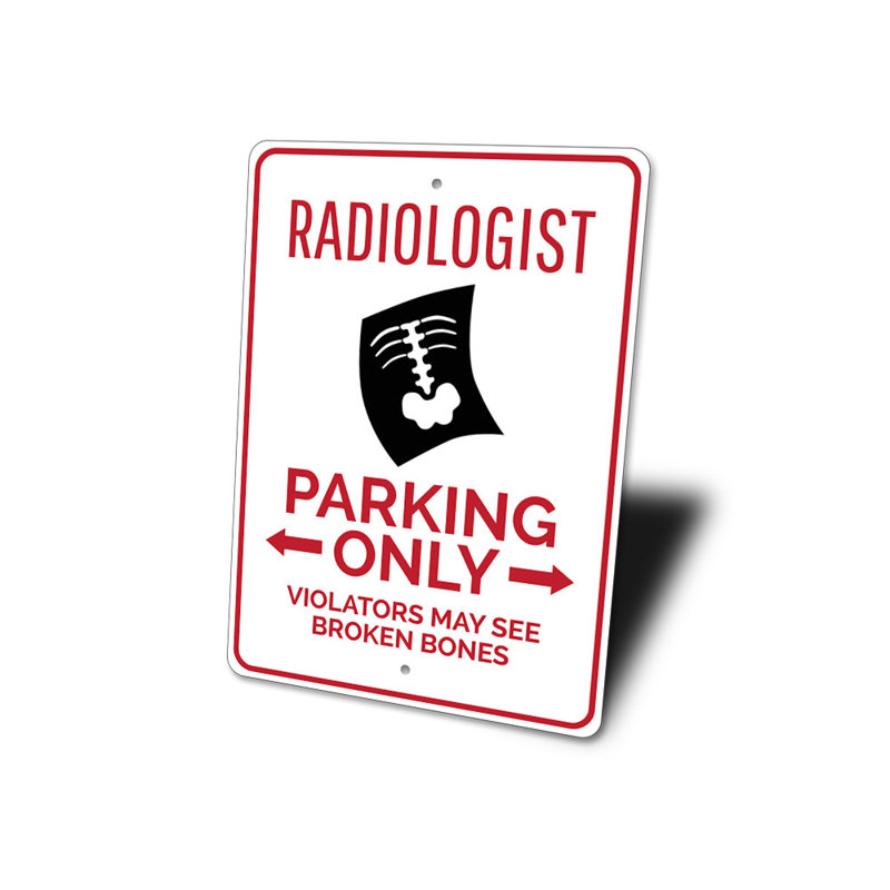 Enseigne radiologiste en aluminium, H 10 po x l 14 po x P 0,04 po