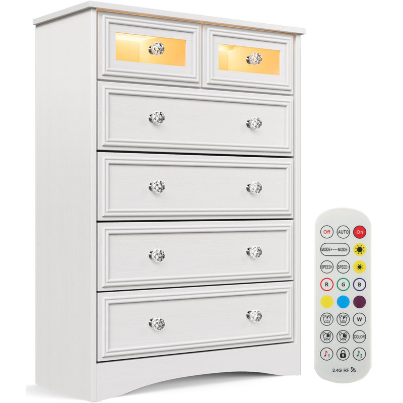 Commode 6 tiroirs Jabus, Blanc