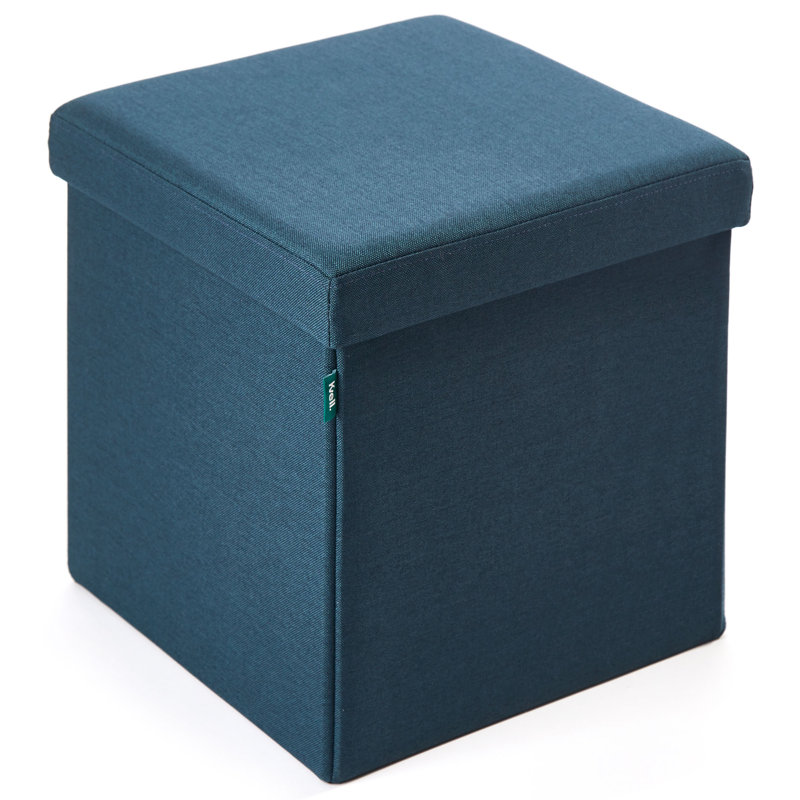 Velvet Ottoman, Blue