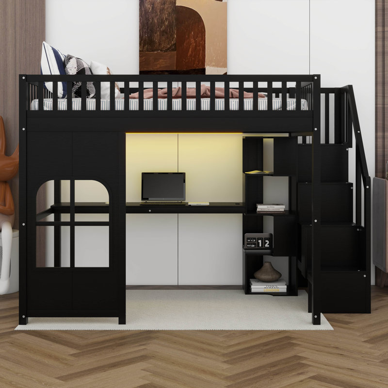 Loft Bed, Full, Black