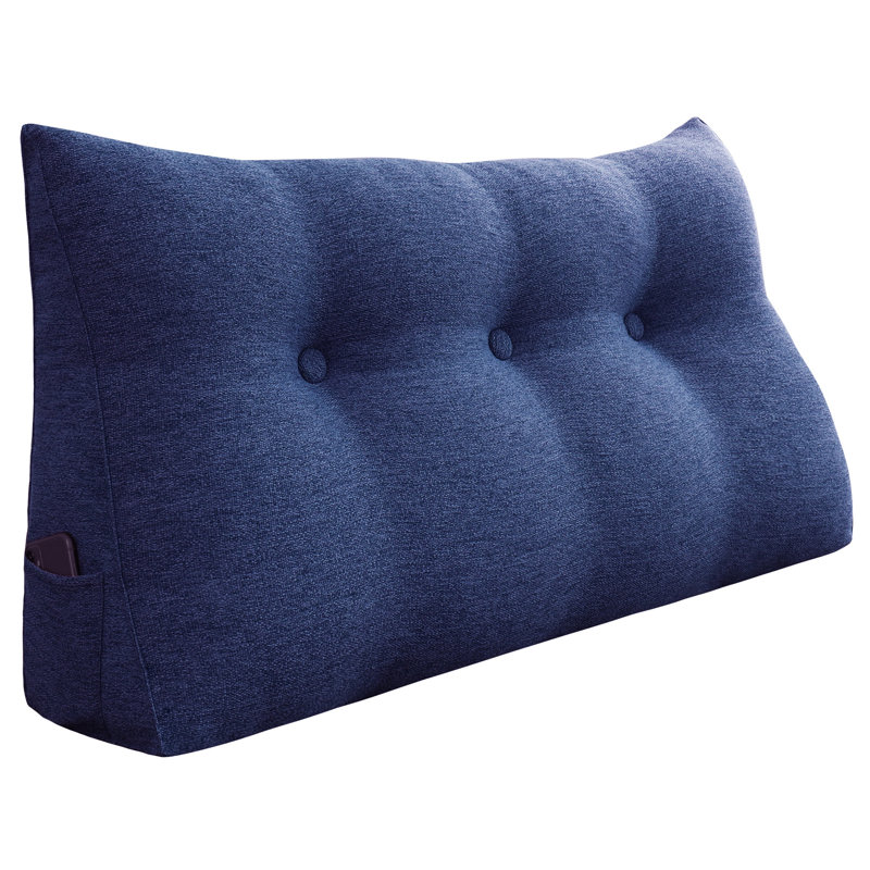180cm Curved Headboard Pillow, 50cm H x 100cm W, Navy
