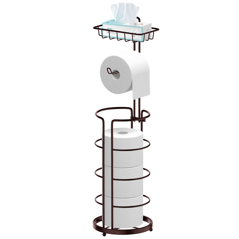 Porte-papier hygiénique sur pied avec rangement supérieur