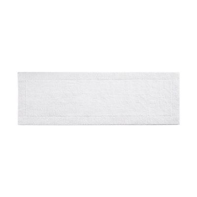 Tapis pour salle de bain en coton 24 x 72 po, 3000 g / m², blanc, réversible, finition fine, lavable à la machine 100% réversible 24 x 72 po, texture douillette