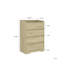 Commode 4 tiroirs, commode sans poignée, commode pour chambre à coucher 100% imperméable, armoire en bois moderne avec cadre robuste pour le salon, l'entrée, la chambre à coucher, le couloir, le bureau