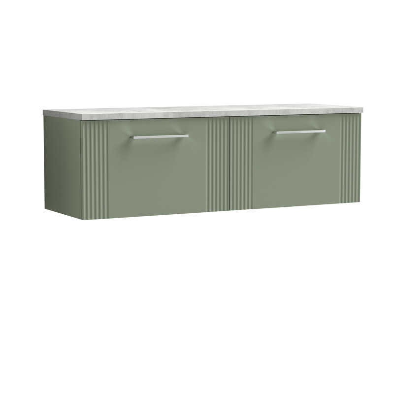 Deco 121.49cm Double Bathroom Vanity Base Only, Satin Green
