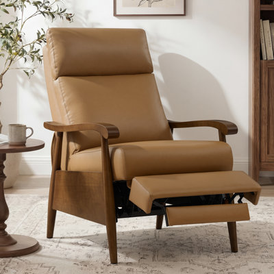 Mason 27.2”Wide Genuine Leather Push-Back Recliner