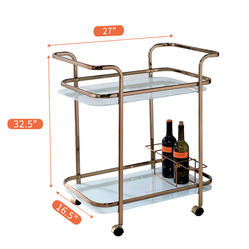 Malaisha 27" Width Metal 2-Shelf Serving Cart