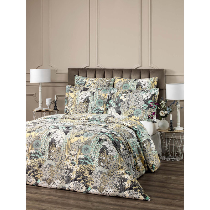 Vivien Sateen Fitted Sheet, King, Floral 1
