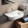 Catalano Zero 18.11'' White Fireclay U-Shaped Bathroom Sink with Overflow