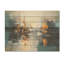 Moonlight Saiboat Collage Horizon I - Boat Sailing On Wood Print-1760016505
