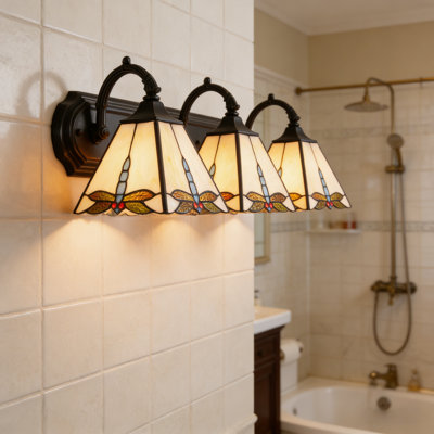 3-Light 24" Tiffany Dragonfly Vanity Light