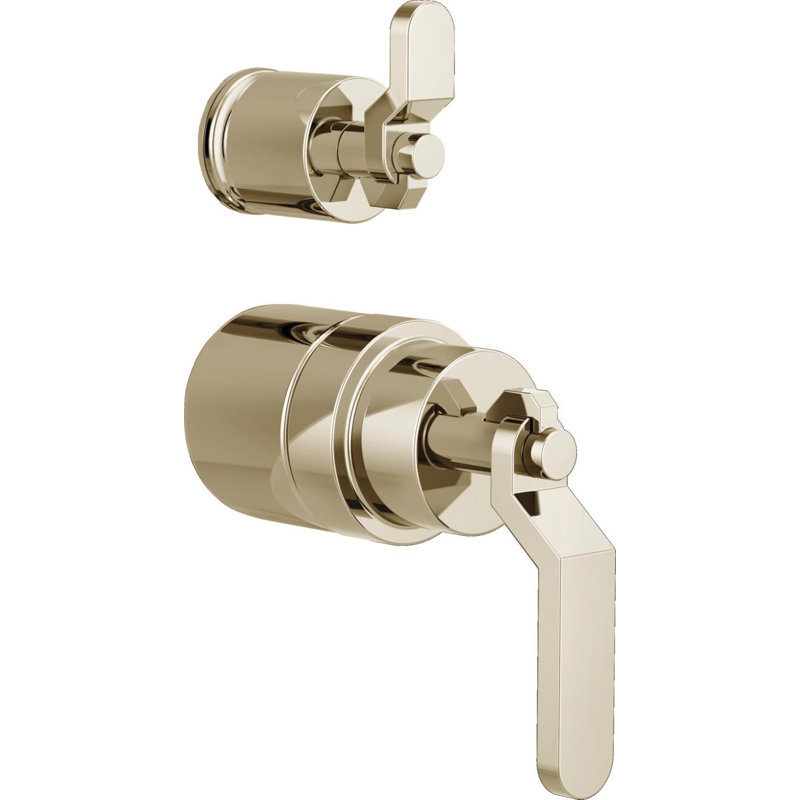 Litze® Rook Shower Integrated Valve with Handles, Industrial Lever, Polished Nickel