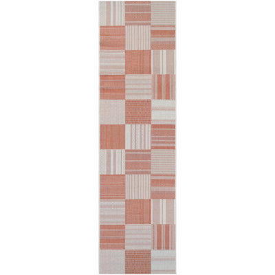 Iristine Patchwork Pumpkin Orange Indoor Outdoor Rug