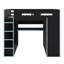 Lit mezzanine double avec bureau, garde-robe, tiroirs, port USB, bande à DEL RVB, lit pour poste de travail-2133532848