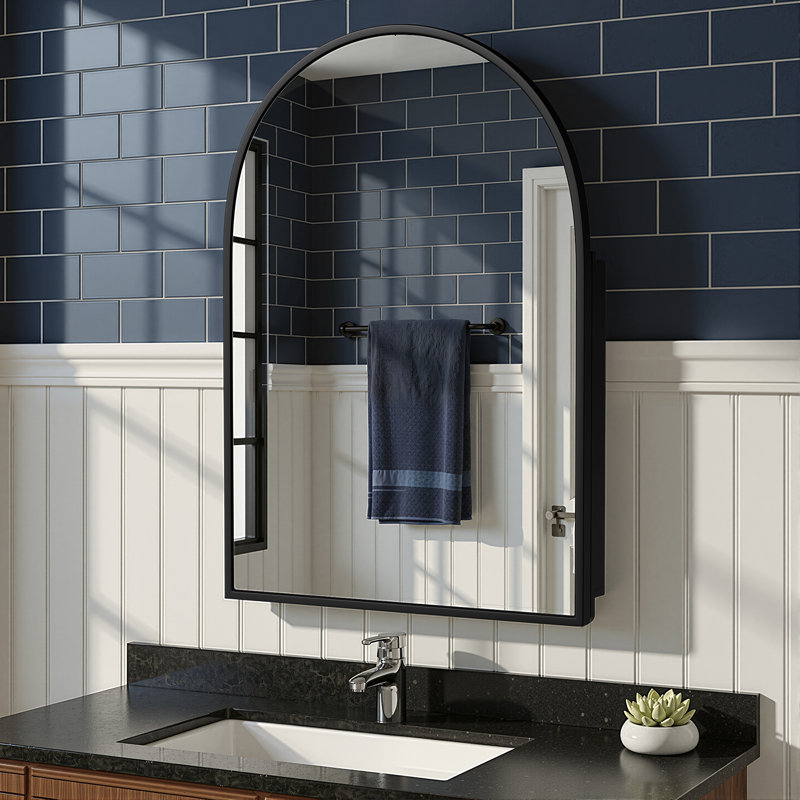 Elmira 24''W 36'' H Recessed & Surface Medicine Cabinet Mirror, 1, Black