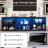 70" Fluted TV Stand for TVs Up To 80" with LED Lights Glass Shelves and Open Storage,Black