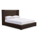 Roxborough Leather Wingback Bed