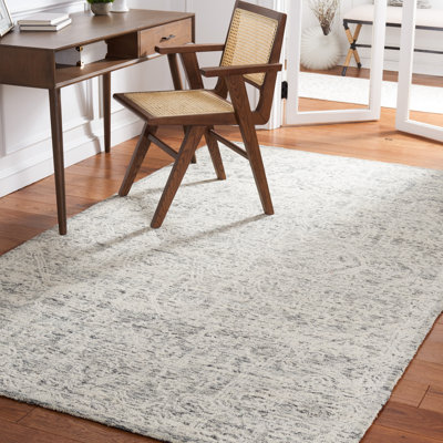 Tapis oriental gris en laine / coton touffeté à la main Zaher