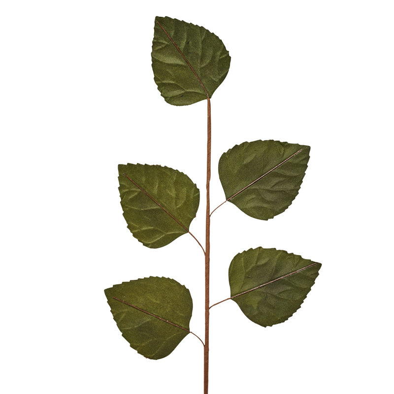 Velvet Green Leaf Branch