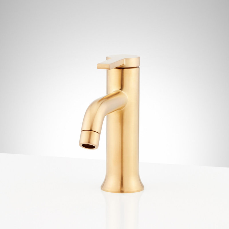 Robinet de salle de bain monotrou 1,2 GPM avec poignée levier Lentz, Or brossé