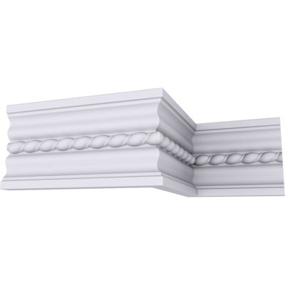 Endurathane Orleans Rope Chair Rail or Casing Moulding, 5"H x 7/8"P x 94 1/2"L, Factory Primed