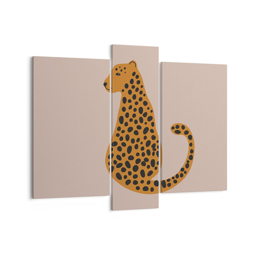 3-tlg. Leinwandbilder-Set Panther Leopard