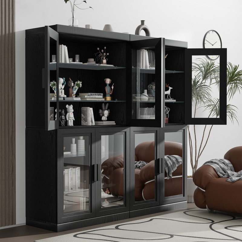 Armoire vitrée Abagail, Noir