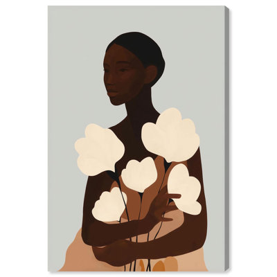 «Tenir des fleurs II», art mural moderne sur toile par Art Remedy, 36 x 54