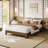 Platform Bed Frame with Wood & Metal Slats, 10.2" Underbed Storage, Easy Assembly,-434061195-434061193