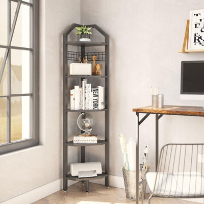 176cm H x 31cm W Metal Corner Bookcase