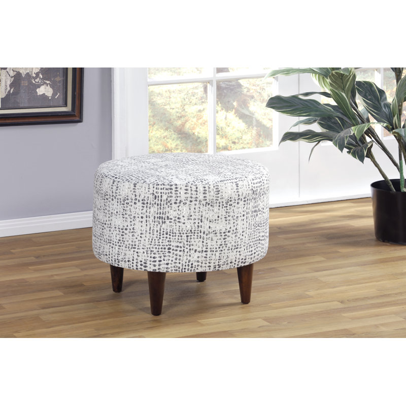 Repose-pieds standard rond 22 po Meila, Sable / noir / blanc / gris 100% coton