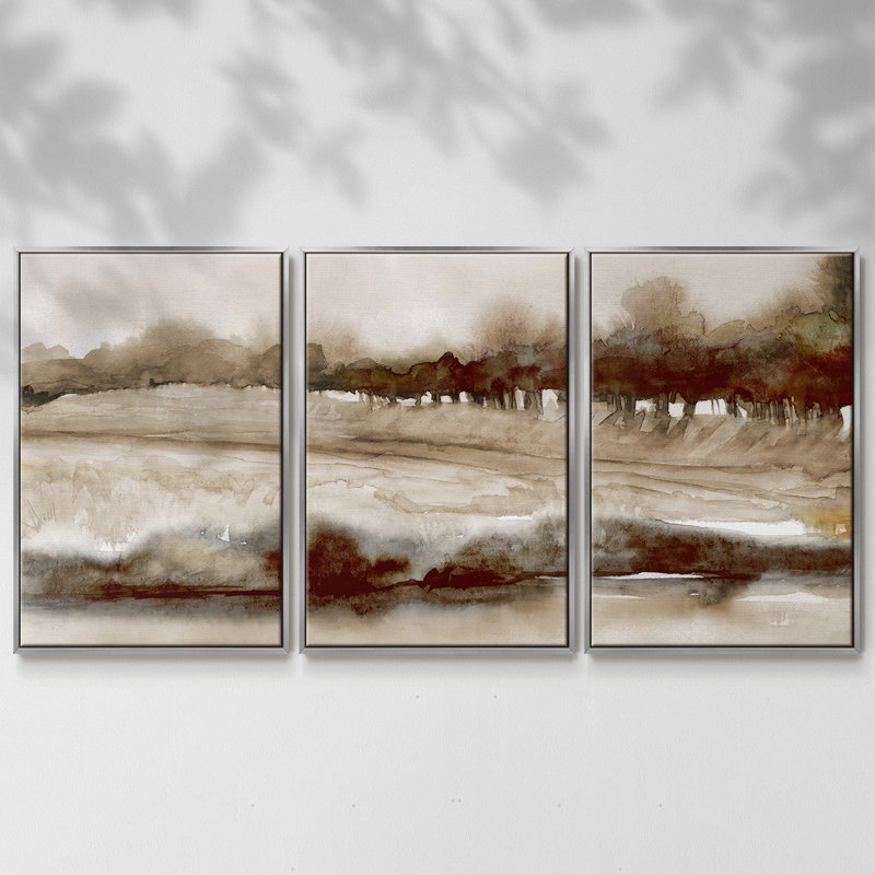 Saison d'automne 3 pièces, H 24 po x l 48 po x P 2 po, Argenté