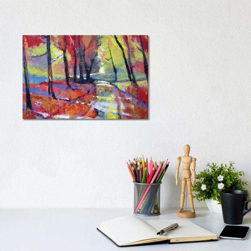 Autumn Road 1 Piece Wrapped Canvas Painting, 20.32 cm H x 30.48 cm W
