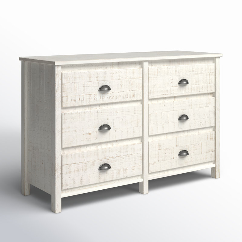 51.125'' W 6 - Drawer Dresser, Shabby White