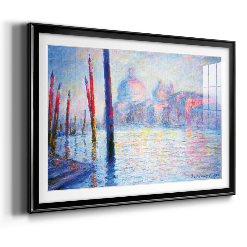 Canal Grand par Monet, Cadre noir, H 15 po x l 21 po x P 1,5 po