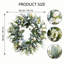 Couronne de tulipe blanche artificielle de 19,7 pouces, couronne de fleurs d'eucalyptus pour la porte d'entrée, couronne de bienvenue toutes saisons pour porche de fenêtre murale pour la maison-1307440553