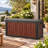100 Gallon Weatherproof Walnut Deck Box with Wheels