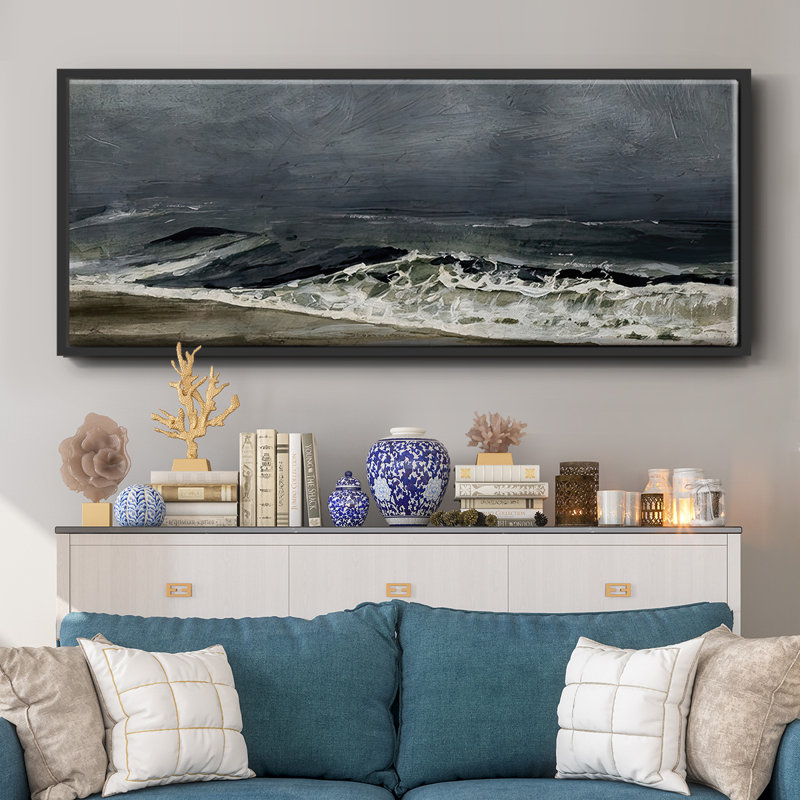 Moody Sea I, Noir, H 24 po x l 60 po x P 1,5 po