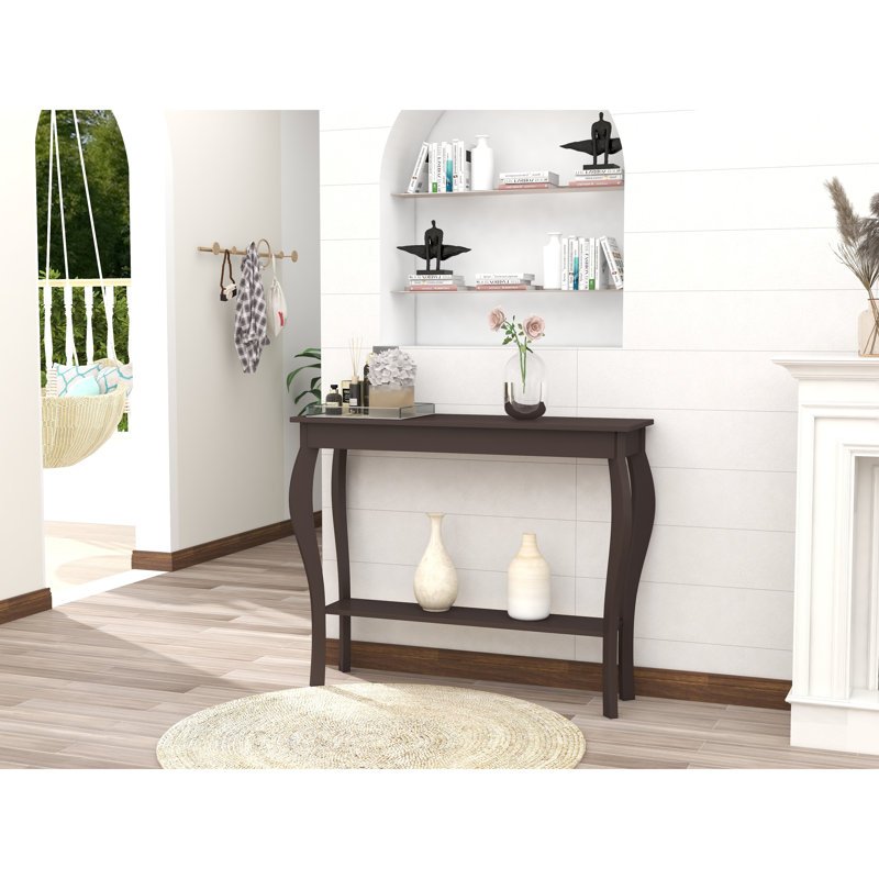 Console l 39,4 po avec tablette de rangement et pieds distinctifs, Espresso, sans tiroir