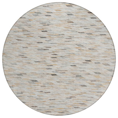 Ruzenth Ivory Washable Indoor-Outdoor Rug - LOOMLAN